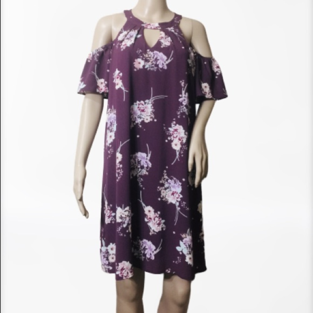 Blue Rair Cold shoulder Dress M